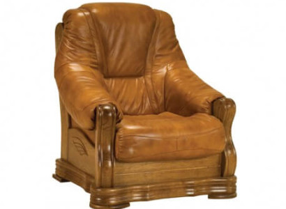 Sessel Fernseh Holz Sessel Echtes Leder Gepolsterter Sitz Lounge Club Möbel Neu